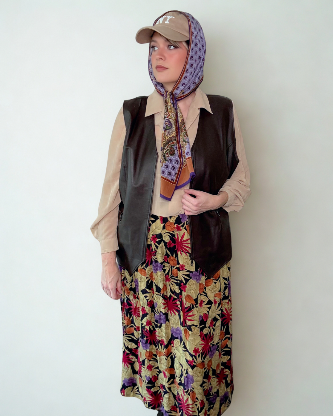 90s Fall Print Maxi Skirt