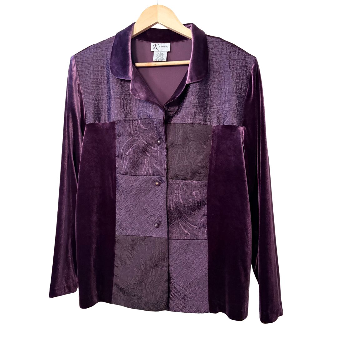 90s Purple Velvet Jacket & Maxi Dress Set