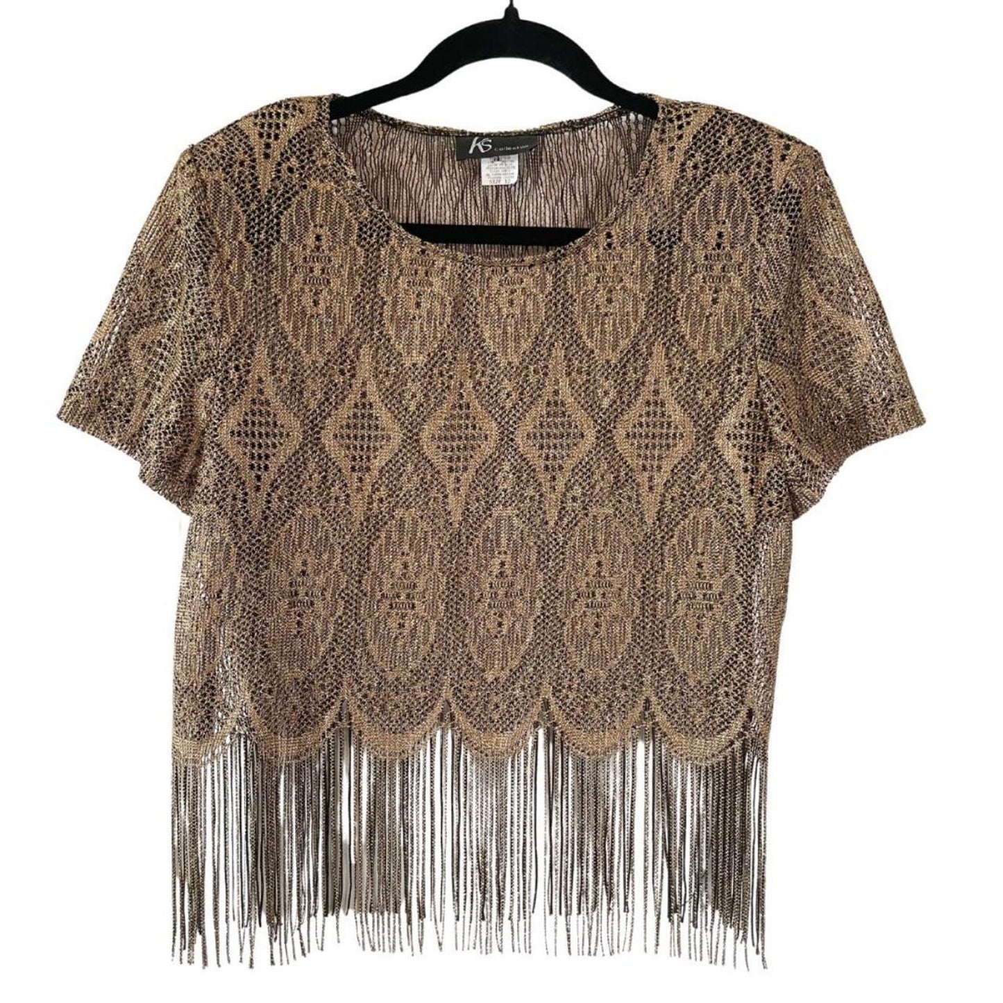 80s Does 20s Flapper Fringe Crop Top