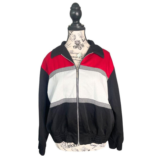 90s Color Blocked Bomber Jacket