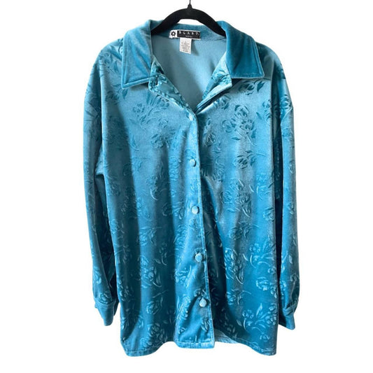 80s / 90s Velvet Button Down Blouse