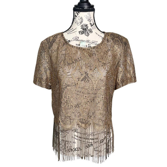 80s Does 20s Flapper Fringe Crop Top
