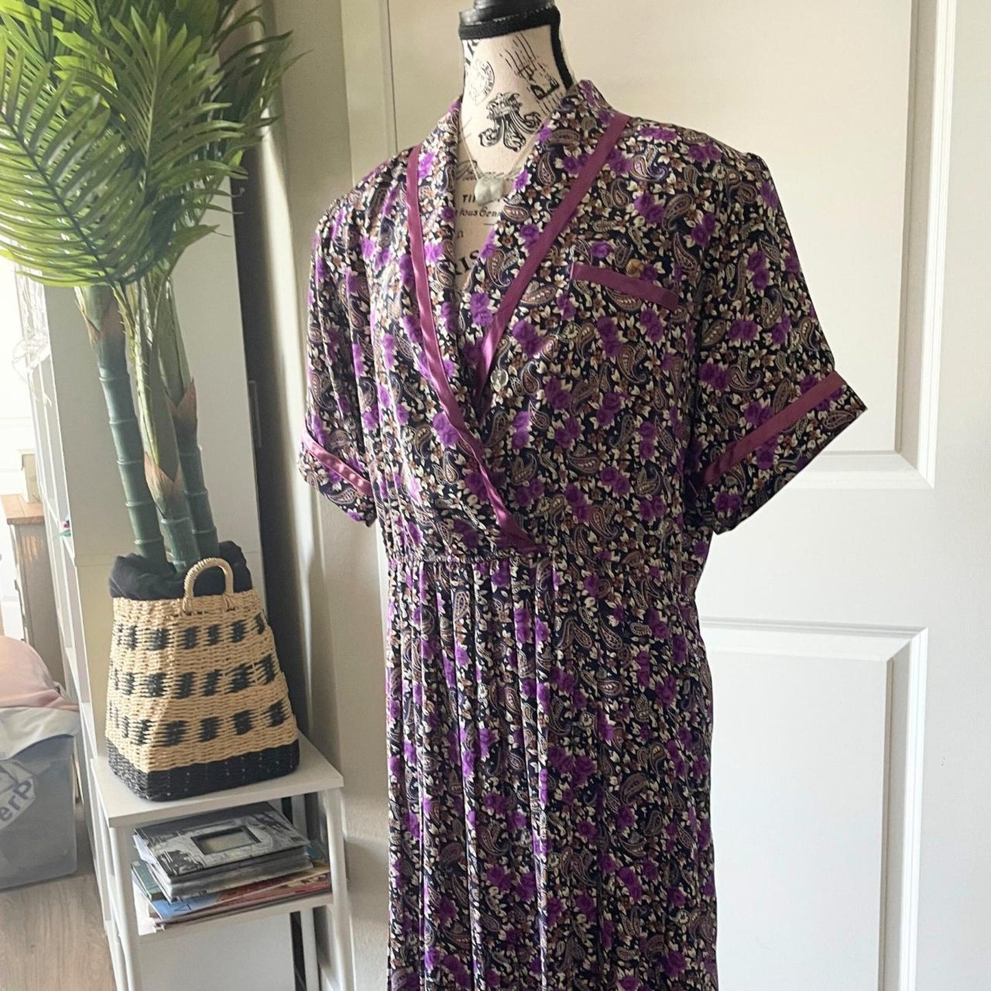 70s Vintage Floral Paisley Dress