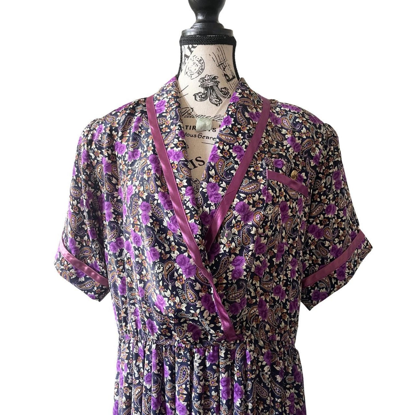 70s Vintage Floral Paisley Dress