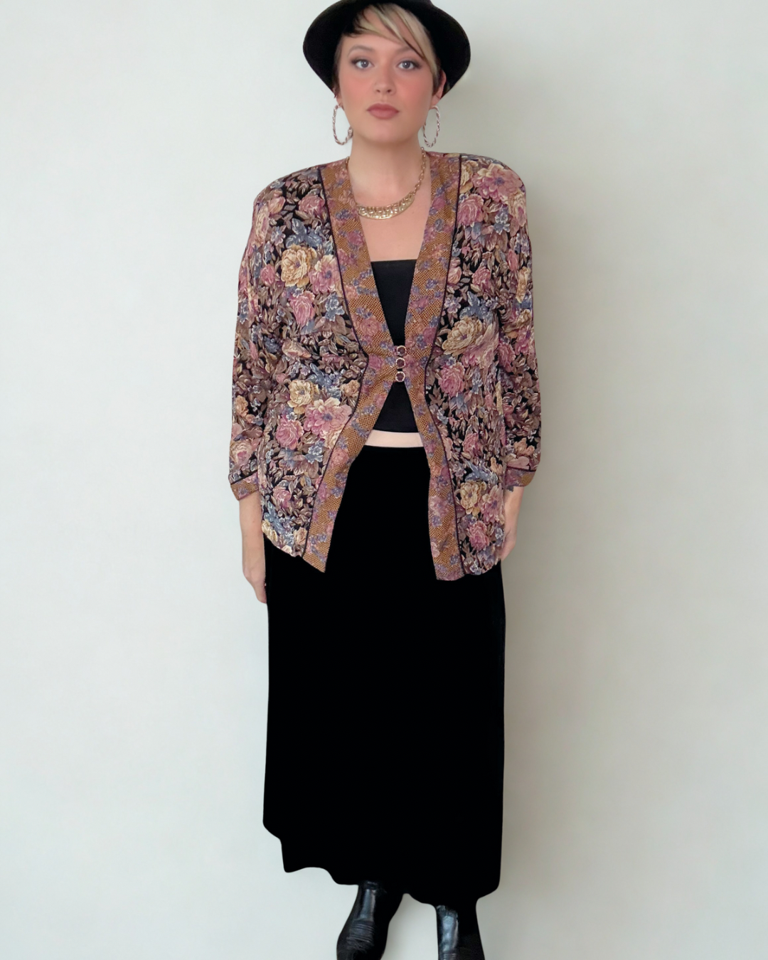 80s Lightweight Floral Blazer Top