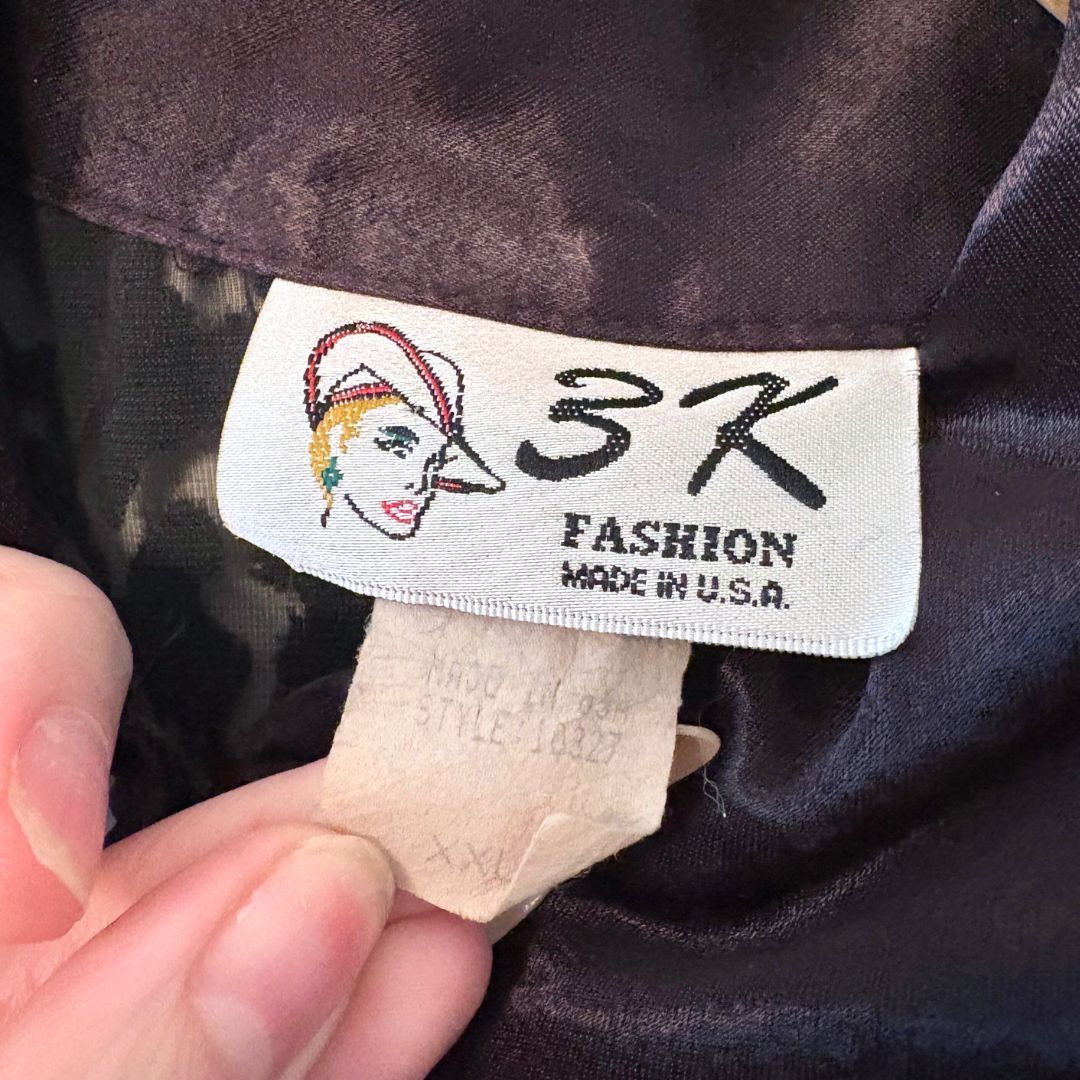 80s Sheer Burnout Velvet Duster / Dress