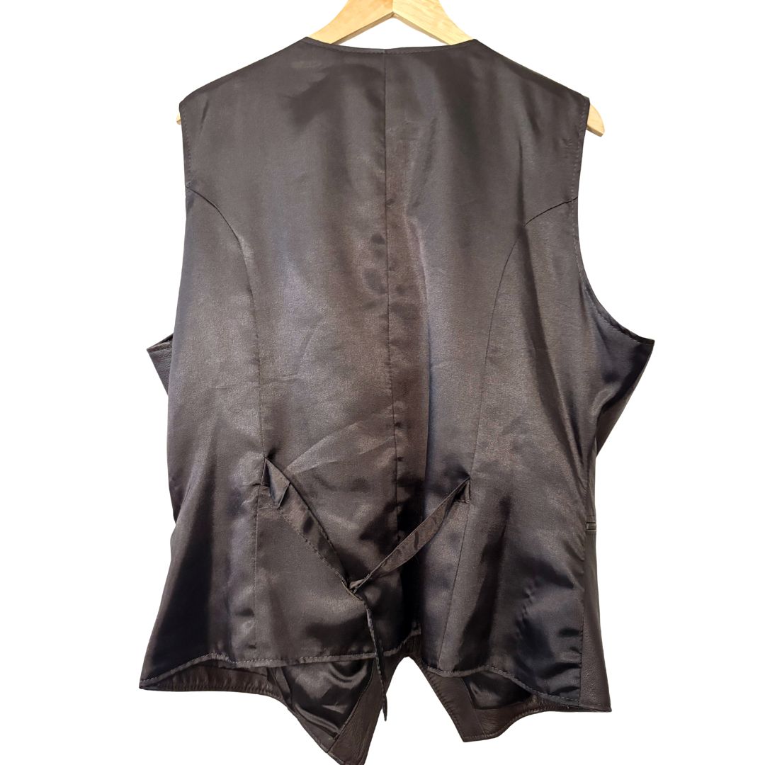 90s Brown Leather Vest