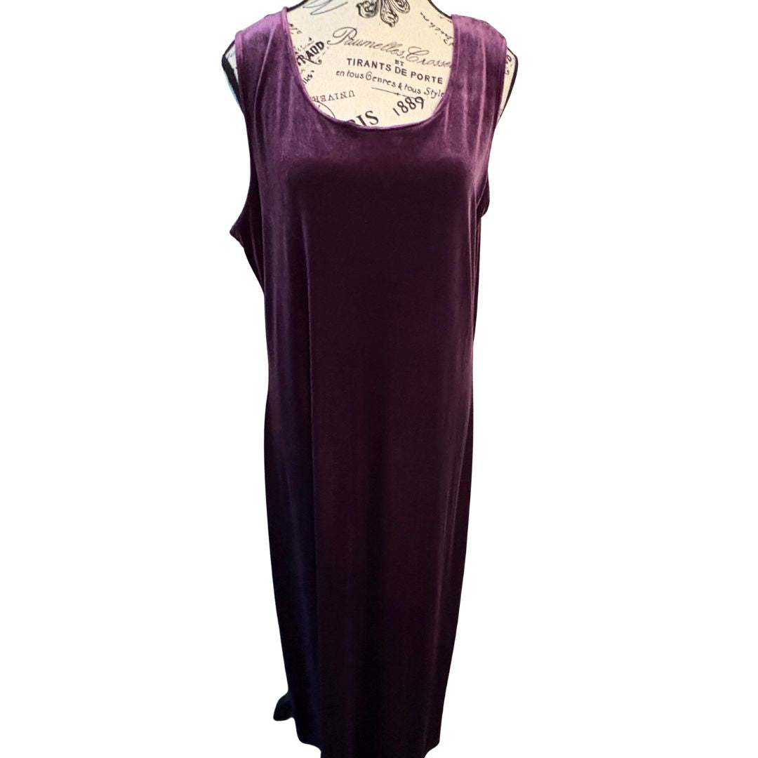 90s Purple Velvet Jacket & Maxi Dress Set