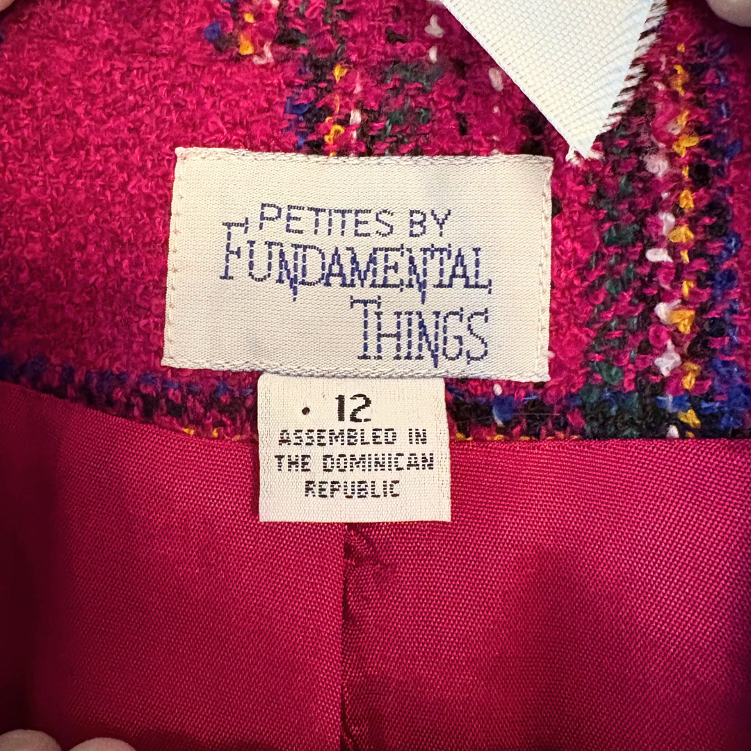 80s Pink Plaid Wool Blend Blazer