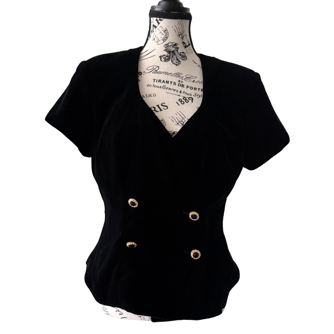 80s / 90s Velvet Blazer Top