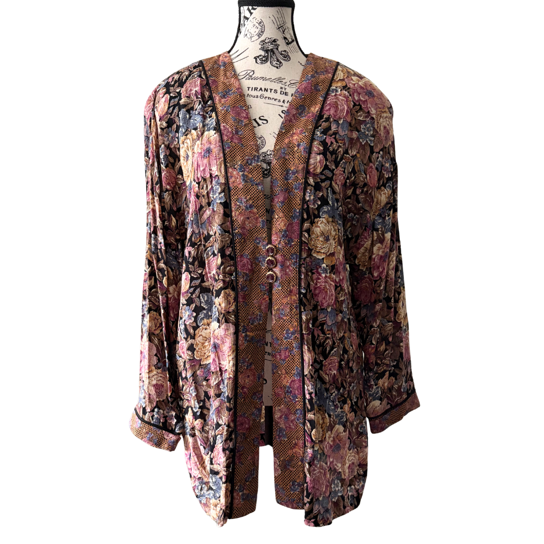 80s Lightweight Floral Blazer Top