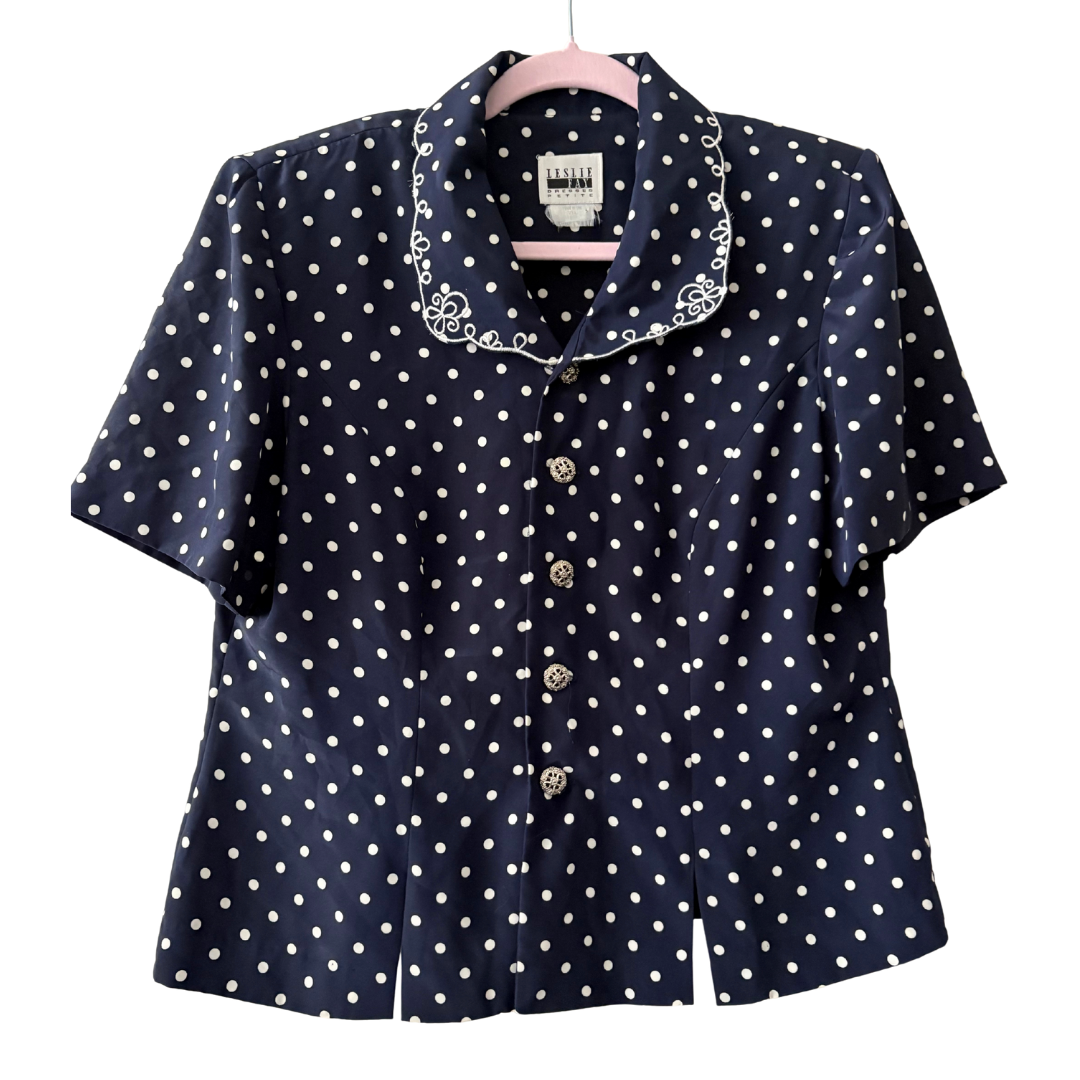 80s Polka Dot Blazer Top