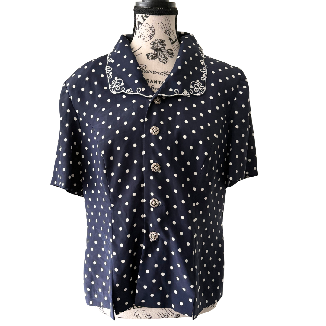 80s Polka Dot Blazer Top