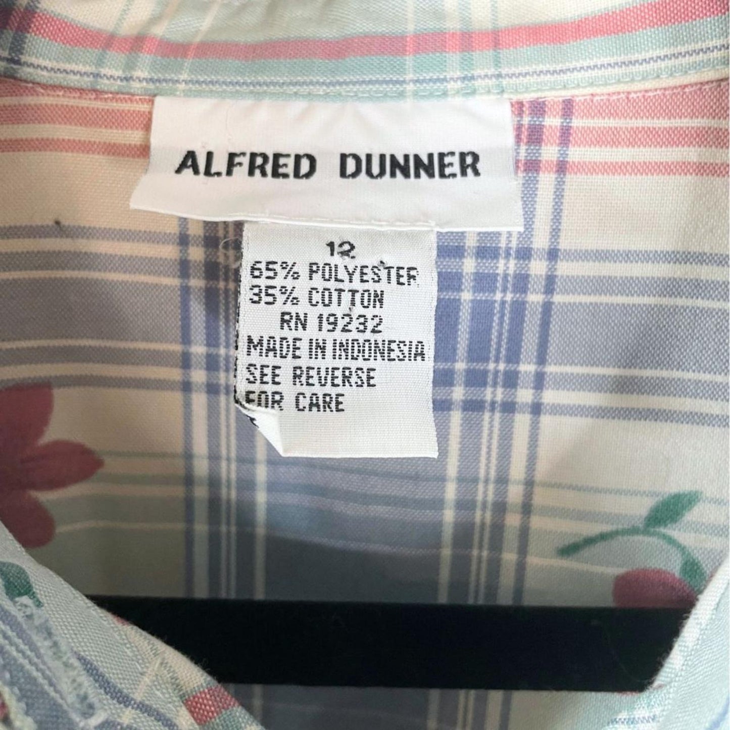 90s Pastel Plaid Floral Shirt
