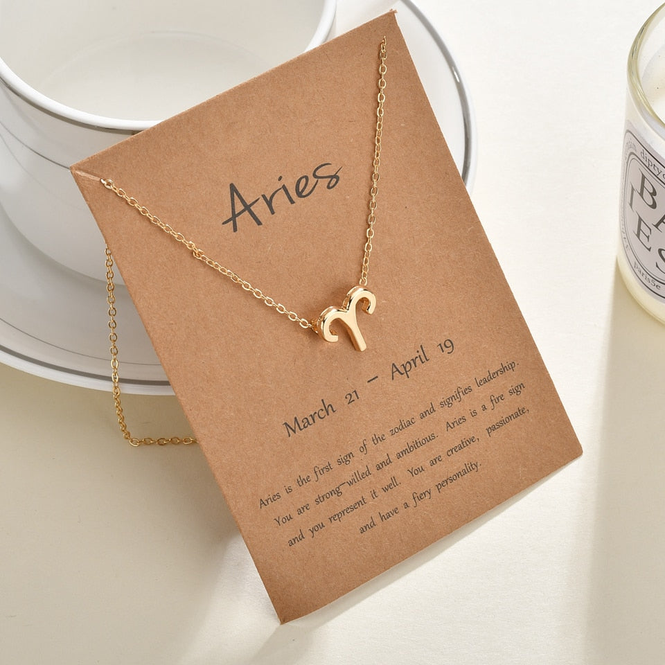 Aries Golden Zodiac Necklace