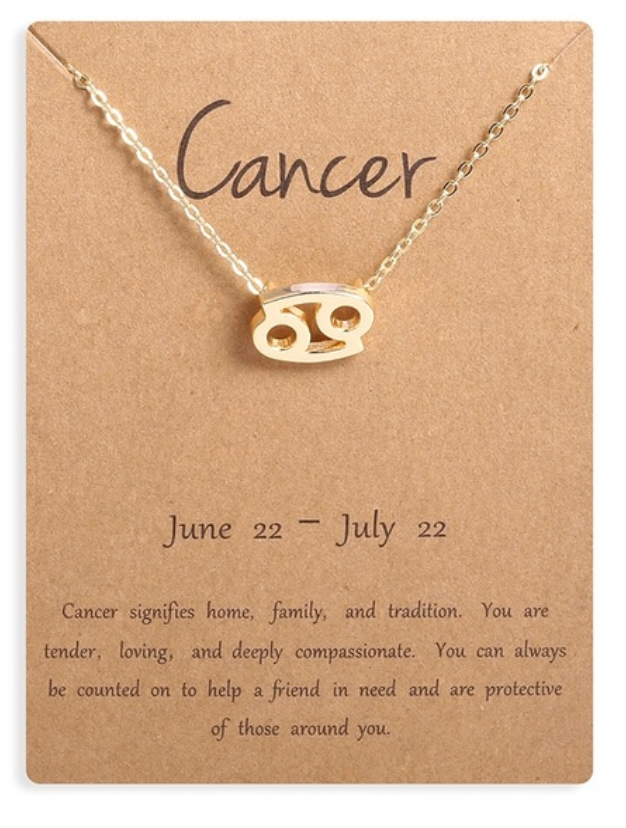 Cancer Golden Zodiac Necklace