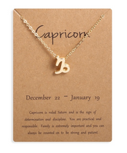 Load image into Gallery viewer, Capricorn Golden Zodiac Necklace
