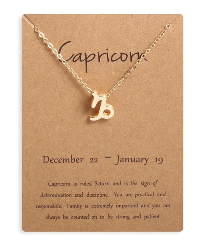 Capricorn Golden Zodiac Necklace