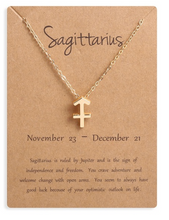 Load image into Gallery viewer, Sagittarius Golden Zodiac Necklace
