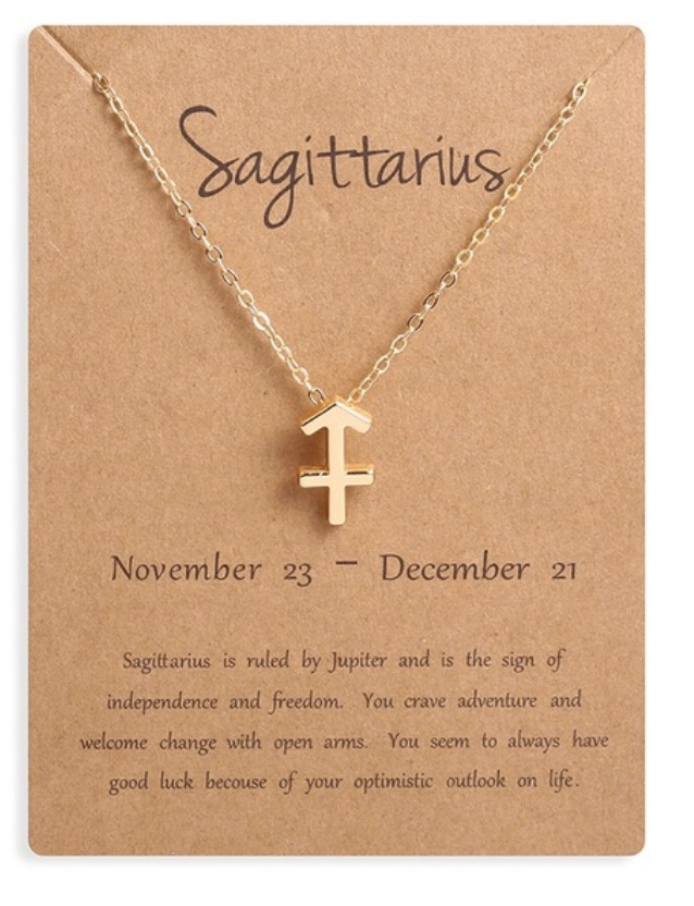 Sagittarius Golden Zodiac Necklace