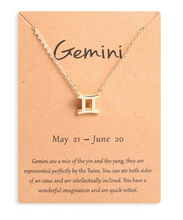 Load image into Gallery viewer, Gemini Golden Zodiac Necklace
