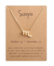 Load image into Gallery viewer, Scorpio Golden Zodiac Necklace
