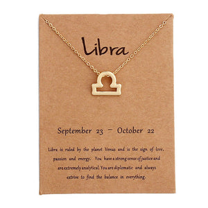 Libra Golden Zodiac Necklace