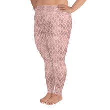 Load image into Gallery viewer, Lucidly Lola Geometric Rose Gold Plus Size Leggings
