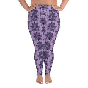 Lucidly Lola Lotus Plus Size Leggings