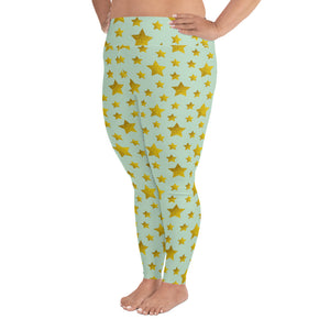 Lucidly Lola Stars Above All-Over Print Plus Size Leggings