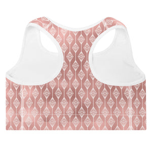 Lucidly Lola Geometric Rose Gold Padded Sports Bra