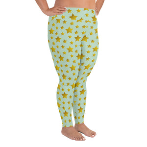 Lucidly Lola Stars Above All-Over Print Plus Size Leggings