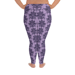 Lucidly Lola Lotus Plus Size Leggings