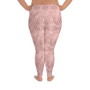 Lucidly Lola Geometric Rose Gold Plus Size Leggings