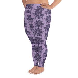 Lucidly Lola Lotus Plus Size Leggings