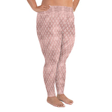 Load image into Gallery viewer, Lucidly Lola Geometric Rose Gold Plus Size Leggings
