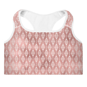 Lucidly Lola Geometric Rose Gold Padded Sports Bra