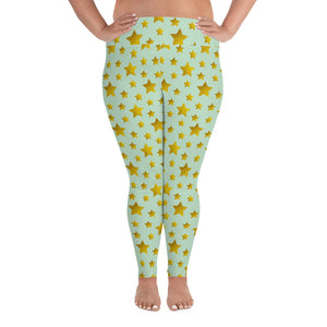 Lucidly Lola Stars Above All-Over Print Plus Size Leggings