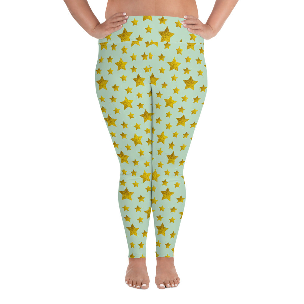 Lucidly Lola Stars Above All-Over Print Plus Size Leggings