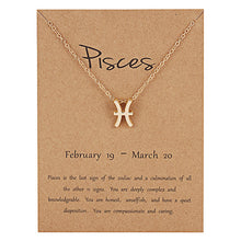 Load image into Gallery viewer, Pisces Golden Zodiac Necklace
