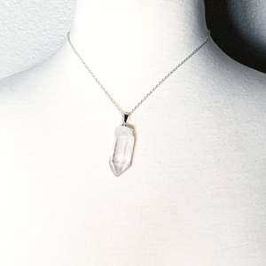 Rough Clear Quartz Pendant Necklace