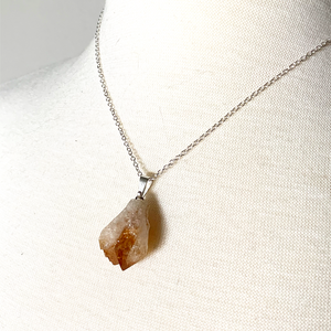 Rough Citrine Pendant Necklace