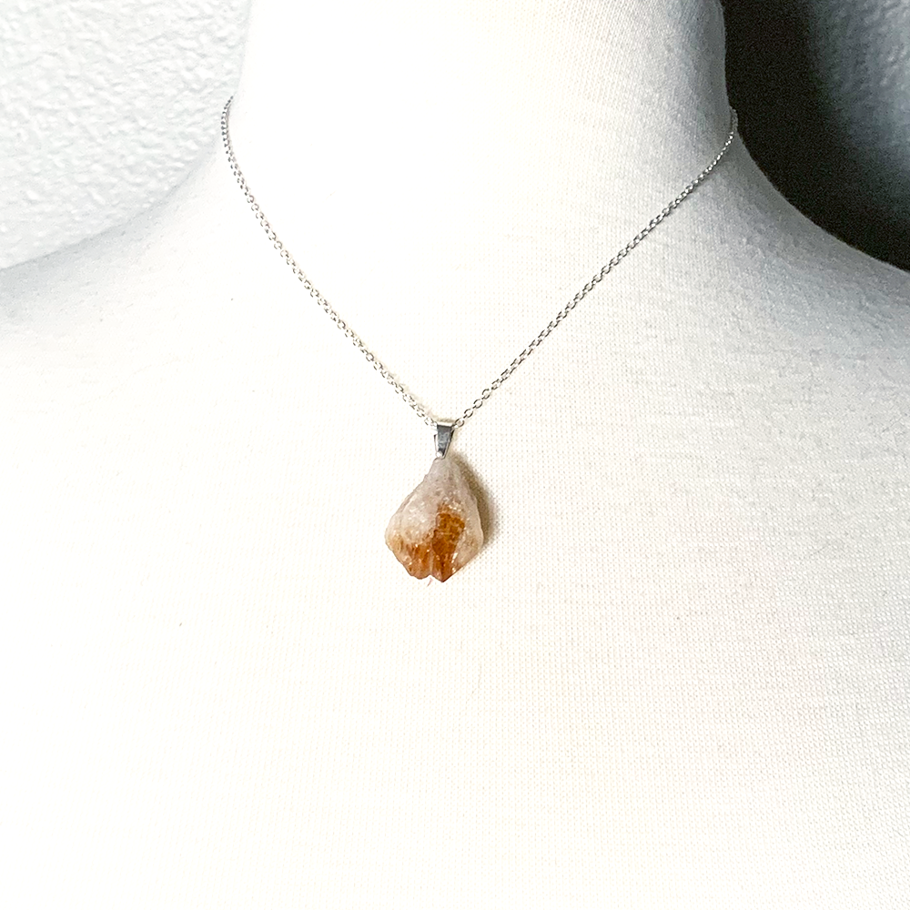 Rough Citrine Pendant Necklace