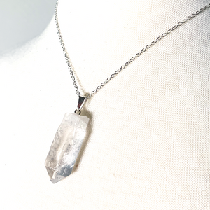 Rough Clear Quartz Pendant Necklace