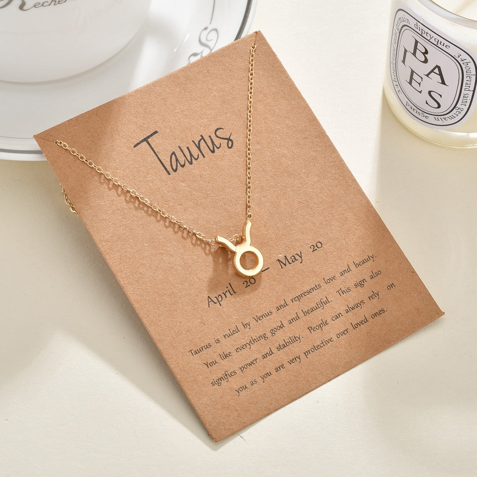 Taurus Golden Zodiac Necklace