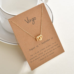 Virgo Golden Zodiac Necklace